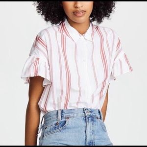 Madewell Red and White Striped Shirt